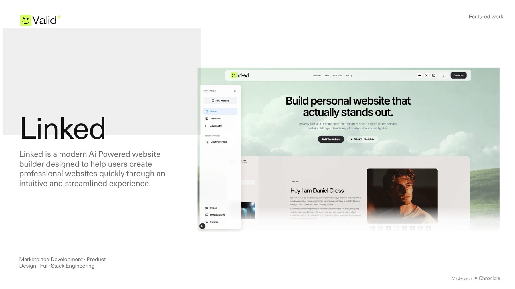 Linked website builder turning LinkedIn data into a personal site