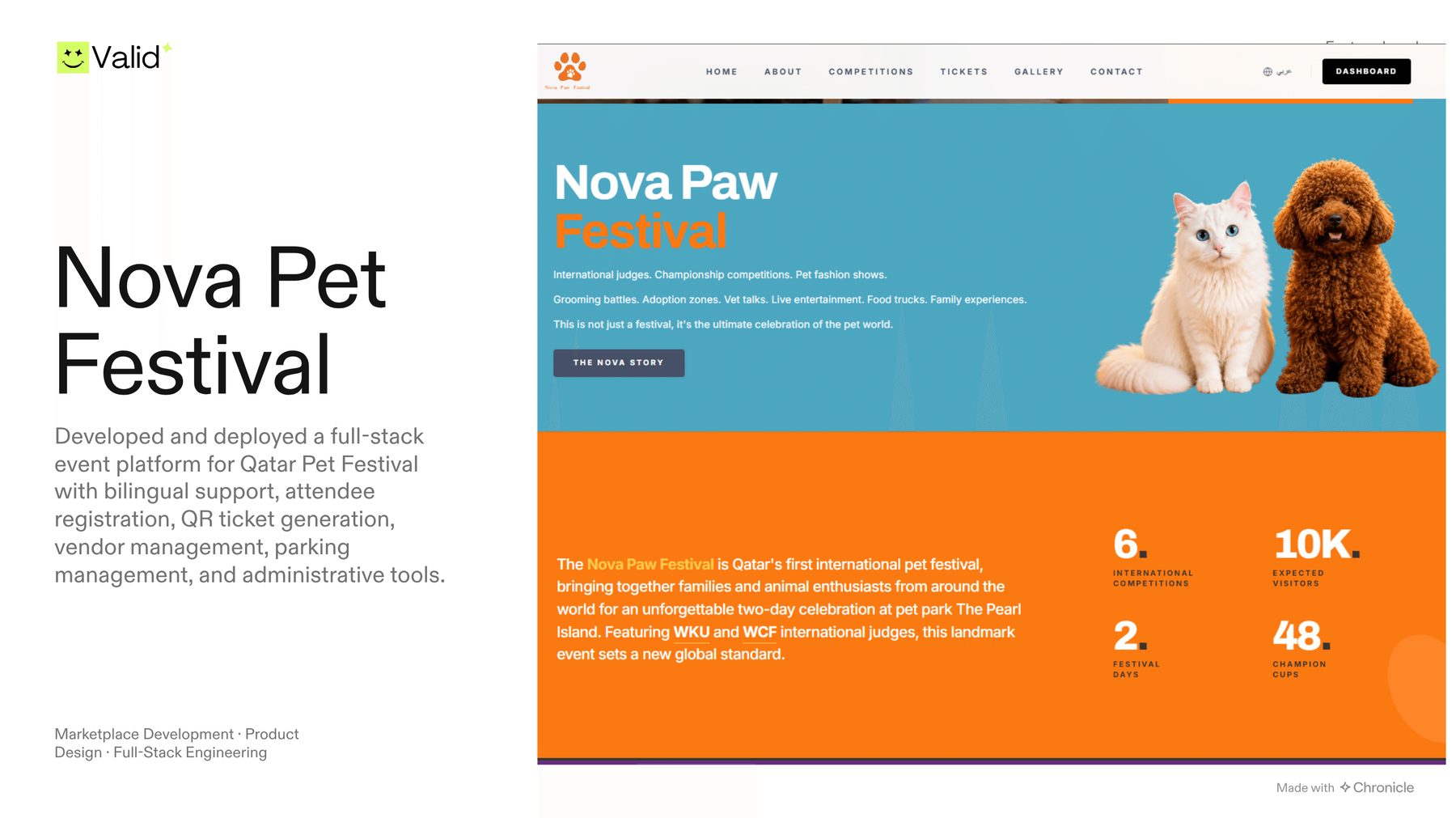 Nova Paw Festival Qatar bilingual event website