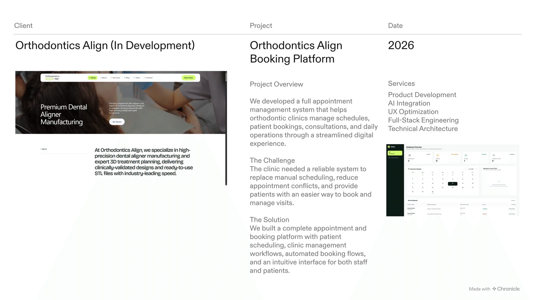Orthodontics Align booking platform and clinic dashboard
